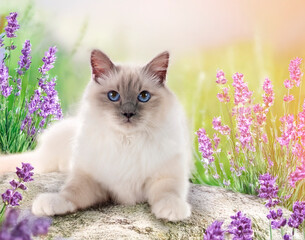 birman cat in nature