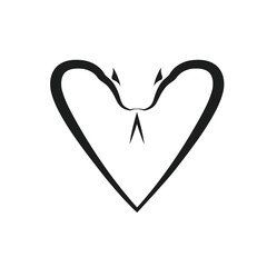 cobra snake heart logo icon vector concept design template