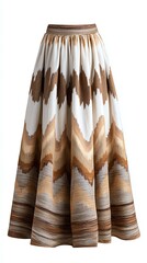 earth tone tribal skirt Elegant patterned long skirt in earthy tones.