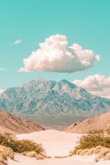 Mountain, cloud, desert landscape