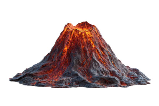 volcano energy isolated on white