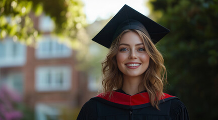 Graduation joy in sunny garden, created with AI