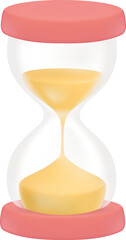 3D Vector hourglass isolated on light background.minimal design,3d