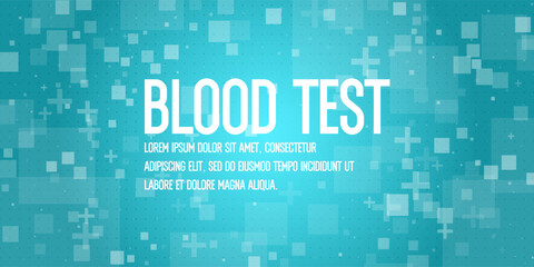 A beautiful medical poster for taking tests at the hospital. Donating blood for tests. Procedures for receiving analyzes and tests. A template for information. Abstract background, design elements.