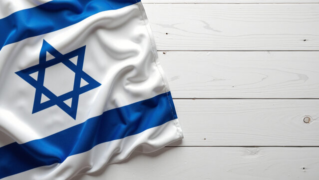 Vibrant Independence Day Celebration: High-Resolution Close-Up of Israel's National Flag for Marketing and Educational Use - Powered by Adobe