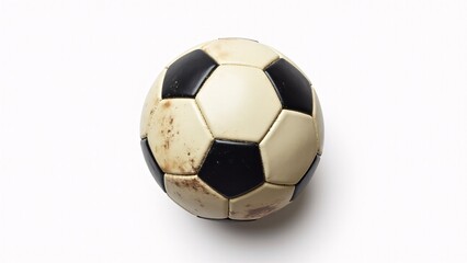 Fototapeta premium Old Soccer Ball Isolated On White