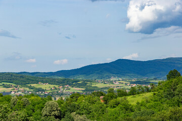 Countryside in western Serbia. Forests and mountains on the horizon.