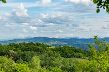 Countryside in western Serbia. Forests and mountains on the horizon.