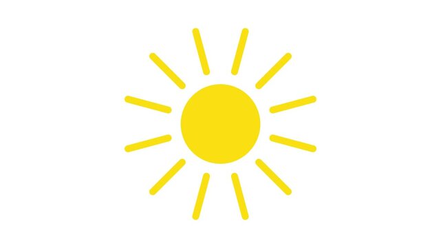 Simple animation of outline sun icon symbol. Motion graphic shape animation.