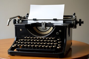 vintage typewriter with blank paper