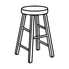 kitchen or cafe stool line art