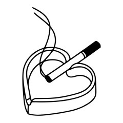smoking and love concept vector