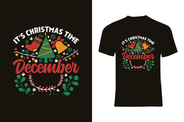 Festive Christmas Themed T-Shirt with Vibrant December Holiday Elements