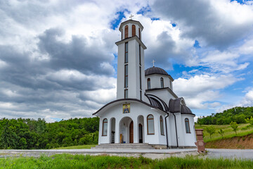 Obraz premium Orthodox church in the Serbian village of Vocnjak. Western Serbia.