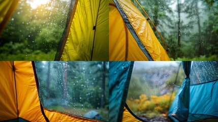 Cozy Camping Rainy Day Tent Views in Nature