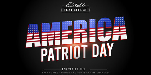 America Patriot Day editable text effect.