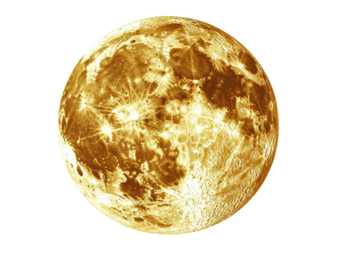 Isolated Gold Moon Surface