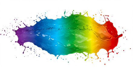 Abstract watercolor background with colorful paint splashes, an artistic design featuring vibrant splatters and ink drops on a white backdrop
