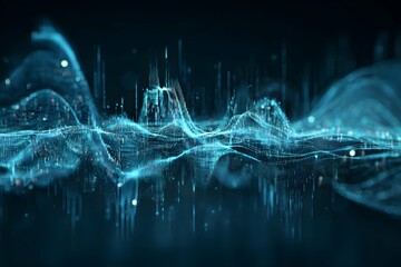 Futuristic sonar tech with sleek sound waves and vibrant digital signals, Navy-themed professionalism.