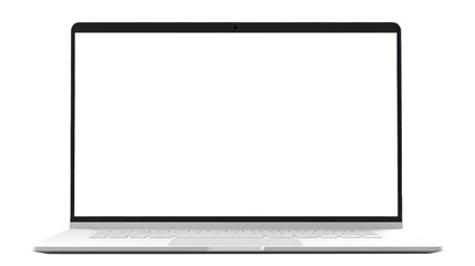 Fototapeta na wymiar laptop with blank screen for copy space isolated on white or transparent png