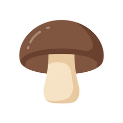 Mushroom vector art Illustration of a brown-capped mushroom with a light tan stalk