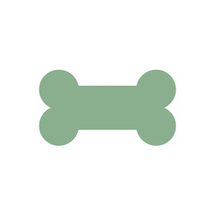 Simple illustration of an abstract bone shape, colored sage green against a plain white background