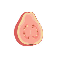 Half pink guava graphic illustration