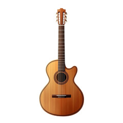Obraz premium Acoustic guitar isolated on white and transparent background.