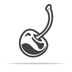 Maraschino cherry outline icon transparent vector isolated