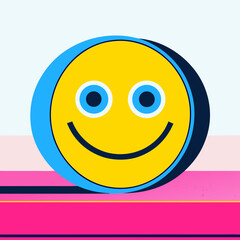 round icon with one large smiley face