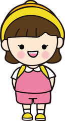 Obraz premium 등원하는 유치원 여자아이