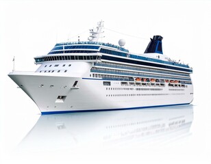 Majestic Cruise Ship on Calm Ocean Waters Luxury Travel and Vacation Concept