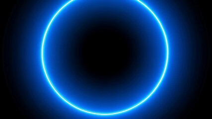 Glowing cyan circle pulsing rhythmically against a dark background, abstract futuristic design element with light emission, energy - Powered by Adobe