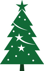 christmas tree vector illustration on transparent background 
