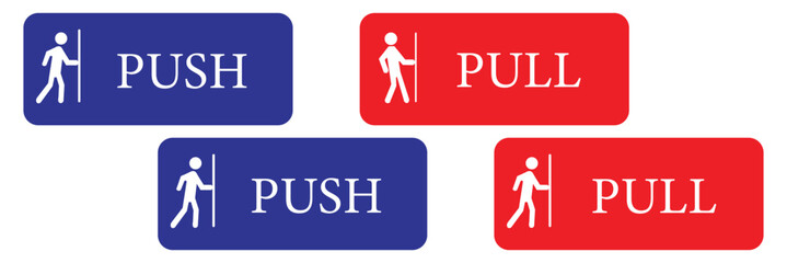 Set of pull or push door signs. Vector push and pull icon sticker&nbsp;design&nbsp;concept. Vector Illustration&nbsp;.&nbsp;EPS&nbsp;10&nbsp;. 