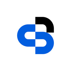  A modern and abstract logo featuring two contrasting shapes in blue and black, seemingly interlocking or interacting. The blue shape resembles a stylized "S" or a curved pathway,