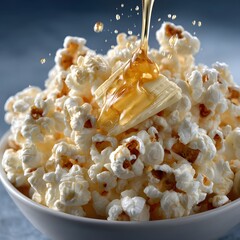 Honey butter popcorn in a bowl