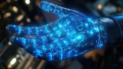 Artificial intelligence-driven robotic hand performing