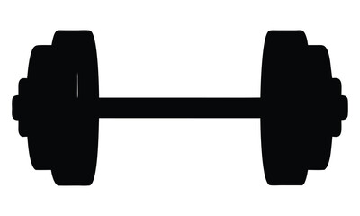 barbell icon silhouette vector illustration, barbell black symbol
