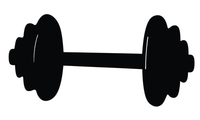 barbell icon silhouette vector illustration, barbell black symbol