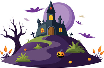 Halloween-themed spooky hill