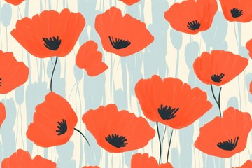 Stroke painting of poppy pattern flower petal.