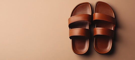 Classic Leather Sandal with Timeless Design Displayed Neatly on a Simple Backdrop