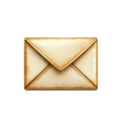 Vintage Letter Envelope Ivory Mail Icon Communication Symbol Aged Paper Texture Business on transparent background