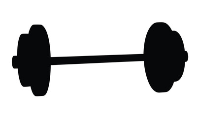 barbell icon silhouette vector illustration, barbell black symbol