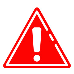 Red Triangle Warning Sign with Bold Exclamation Mark