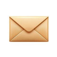 Golden Email Icon Digital Communication Symbol Invitation Message Notification Correspondence on transparent background