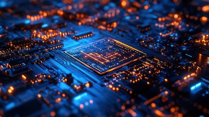 Quantum Computing AI Chip Processing Vast Data Network