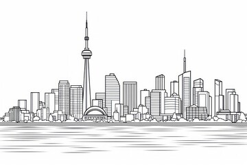 Fototapeta premium Cityscape sketch architecture building.