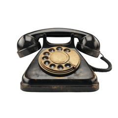 Retro Black Rotary Phone Vintage Communication Antique Dial Classic Design Nostalgia Era